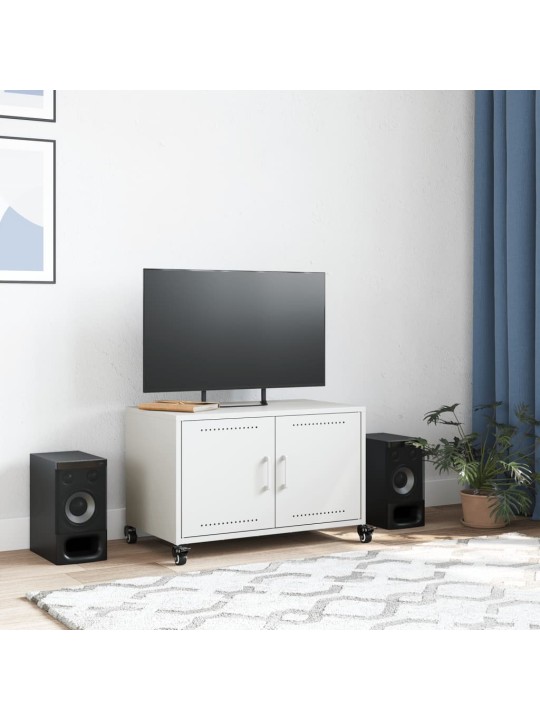 TV skříňka bílá 68 x 39 x 43,5 cm ocel
