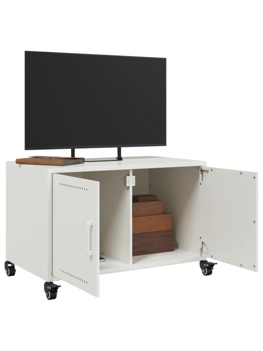 TV skříňka bílá 68 x 39 x 43,5 cm ocel