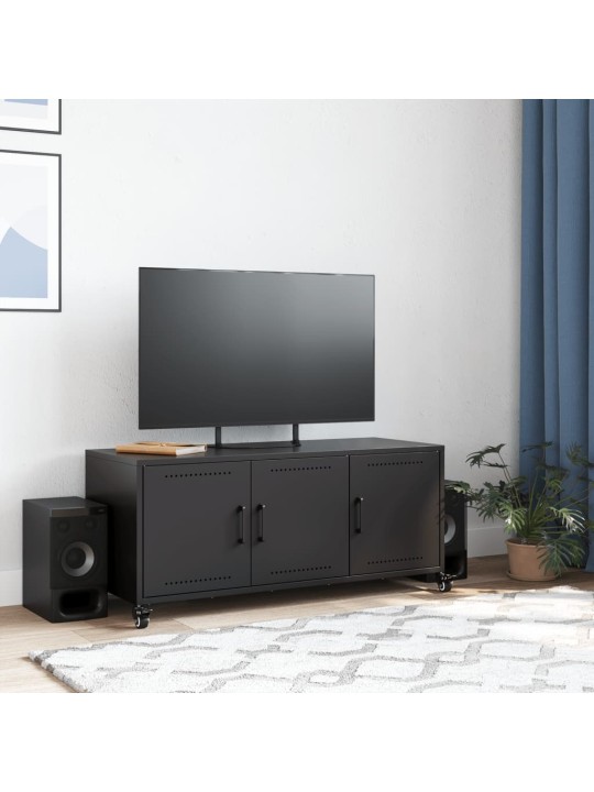 TV skříňka černá 100,5 x 39 x 43,5 cm ocel