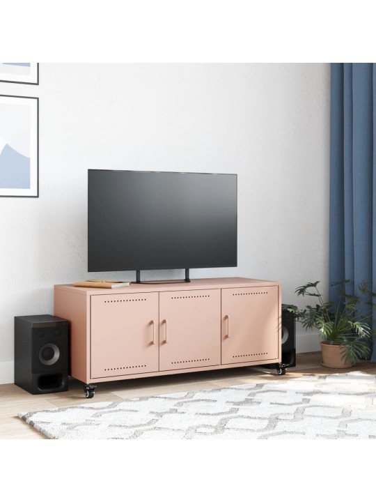 TV skříňka růžová 100,5 x 39 x 43,5 cm ocel
