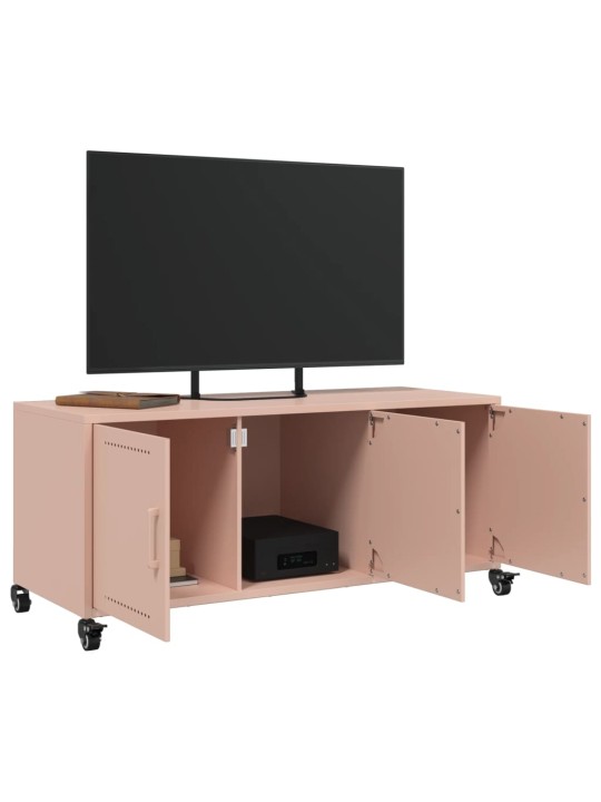 TV skříňka růžová 100,5 x 39 x 43,5 cm ocel