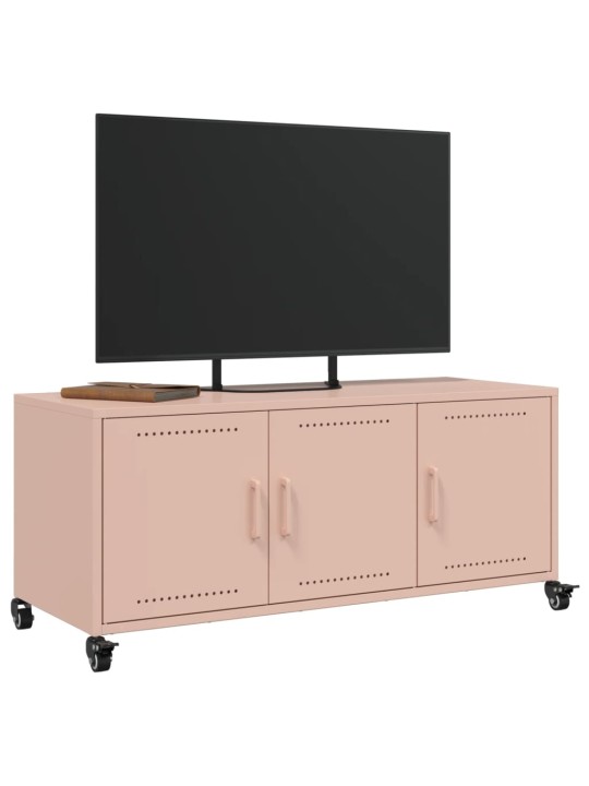 TV skříňka růžová 100,5 x 39 x 43,5 cm ocel