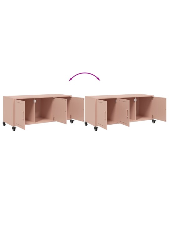 TV skříňka růžová 100,5 x 39 x 43,5 cm ocel