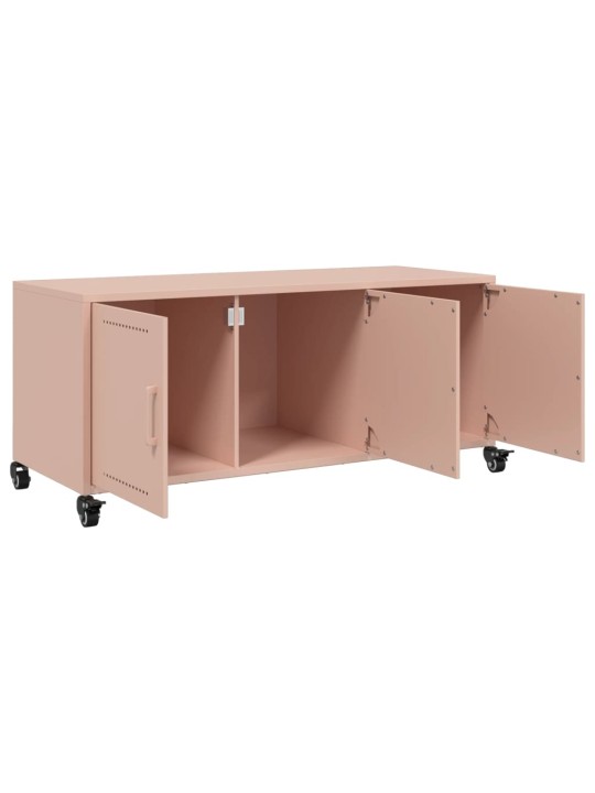 TV skříňka růžová 100,5 x 39 x 43,5 cm ocel