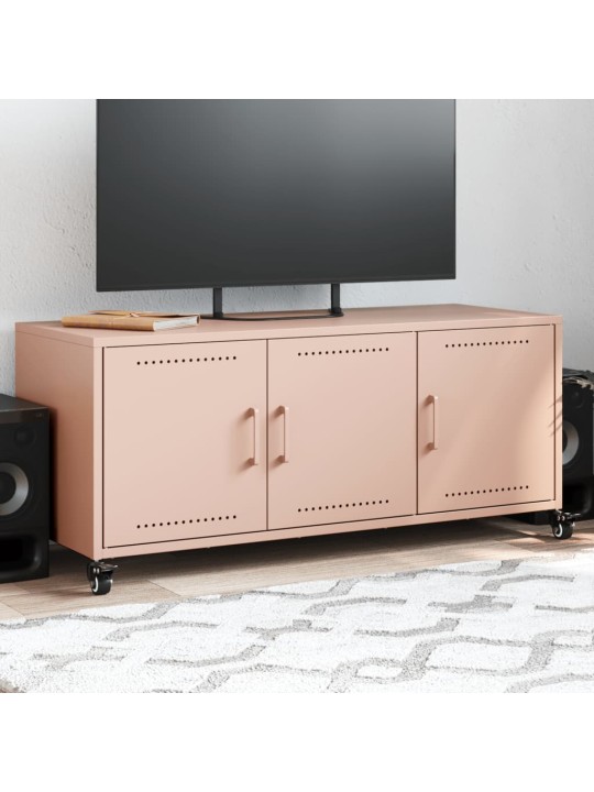 TV skříňka růžová 100,5 x 39 x 43,5 cm ocel