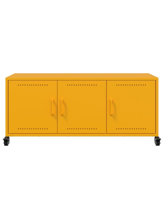 TV skříňka hořčicově žlutá 100,5 x 39 x 43,5 cm ocel