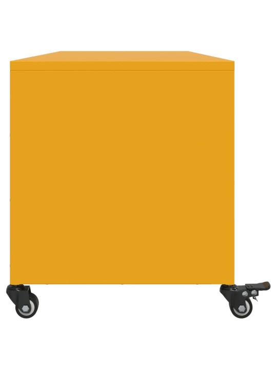 TV skříňka hořčicově žlutá 100,5 x 39 x 43,5 cm ocel