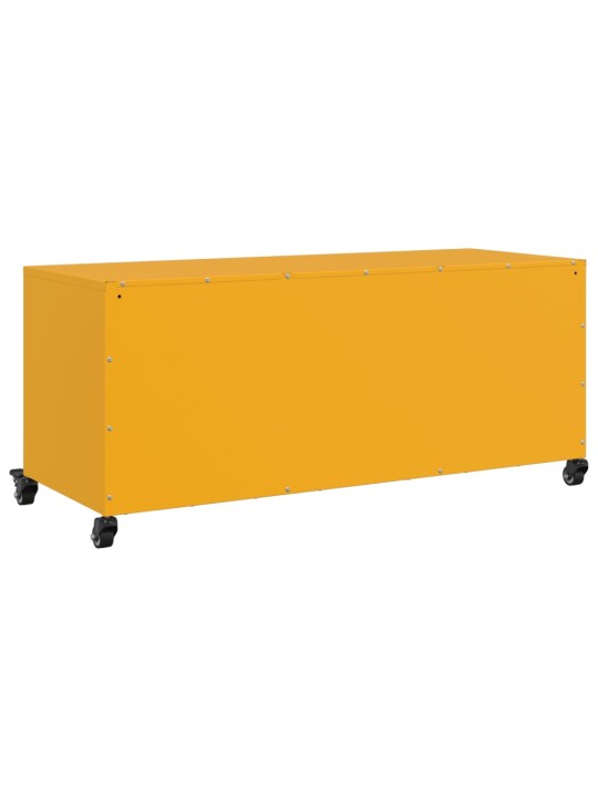TV skříňka hořčicově žlutá 100,5 x 39 x 43,5 cm ocel