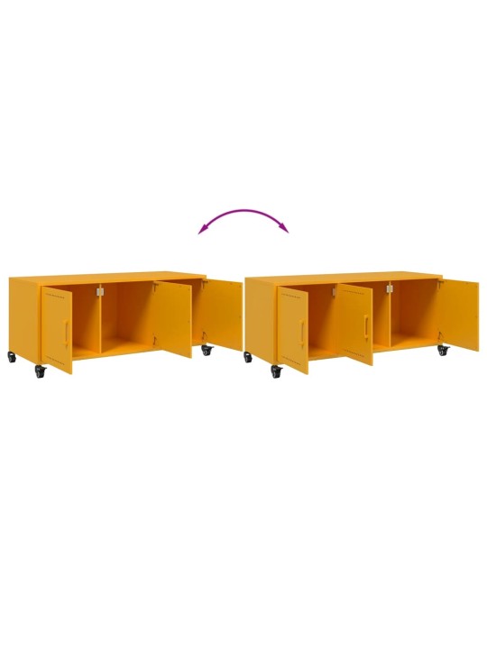 TV skříňka hořčicově žlutá 100,5 x 39 x 43,5 cm ocel