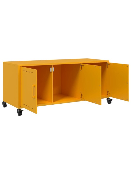 TV skříňka hořčicově žlutá 100,5 x 39 x 43,5 cm ocel