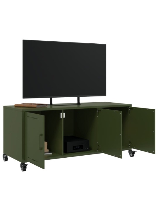TV skříňka olivově zelená 100,5 x 39 x 43,5 cm ocel