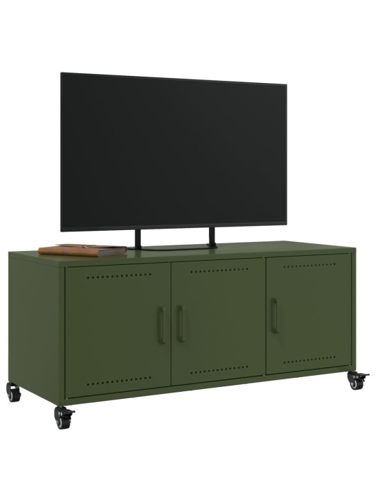 TV skříňka olivově zelená 100,5 x 39 x 43,5 cm ocel