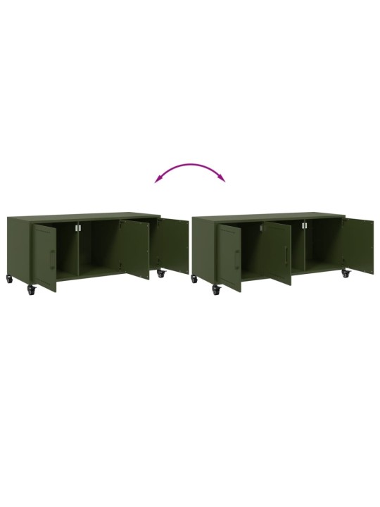 TV skříňka olivově zelená 100,5 x 39 x 43,5 cm ocel