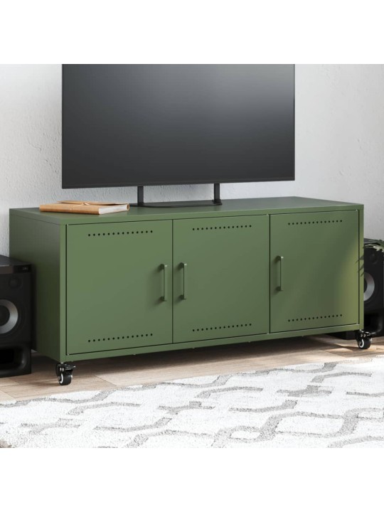 TV skříňka olivově zelená 100,5 x 39 x 43,5 cm ocel