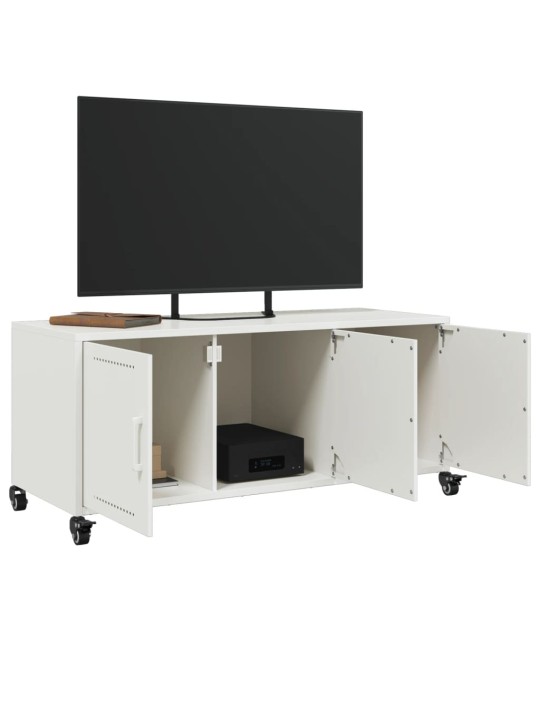 TV skříňka bílá 100,5 x 39 x 43,5 cm ocel