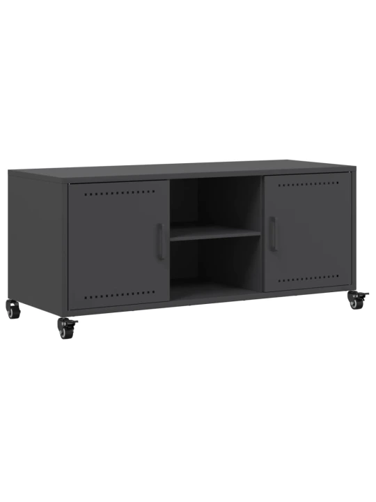 TV skříňka černá 100,5 x 39 x 43,5 cm ocel