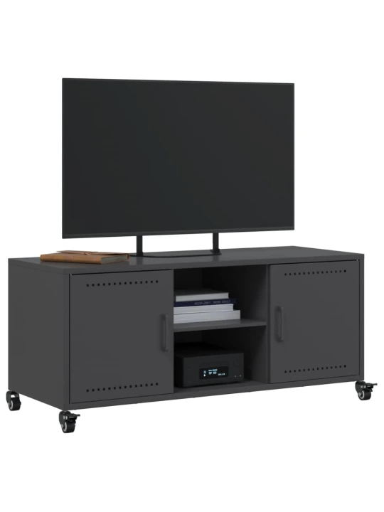 TV skříňka černá 100,5 x 39 x 43,5 cm ocel