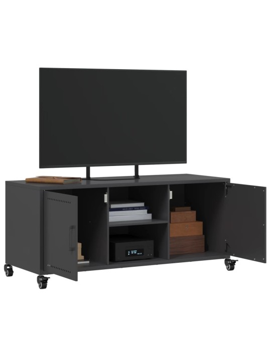 TV skříňka černá 100,5 x 39 x 43,5 cm ocel