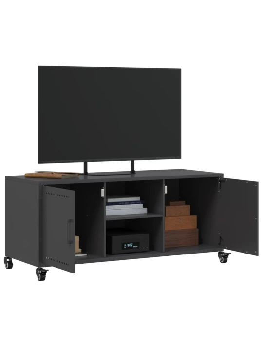 TV skříňka černá 100,5 x 39 x 43,5 cm ocel