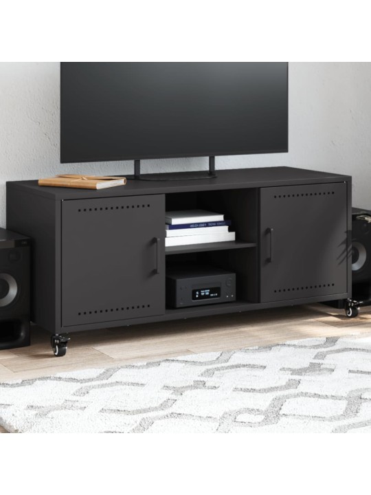 TV skříňka černá 100,5 x 39 x 43,5 cm ocel