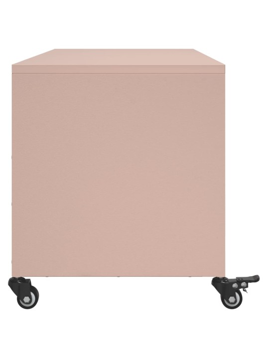 TV skříňka růžová 100,5 x 39 x 43,5 cm ocel