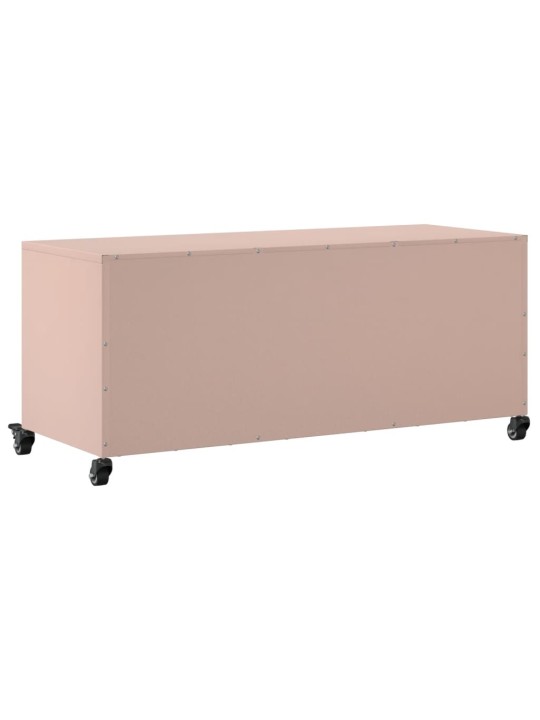 TV skříňka růžová 100,5 x 39 x 43,5 cm ocel