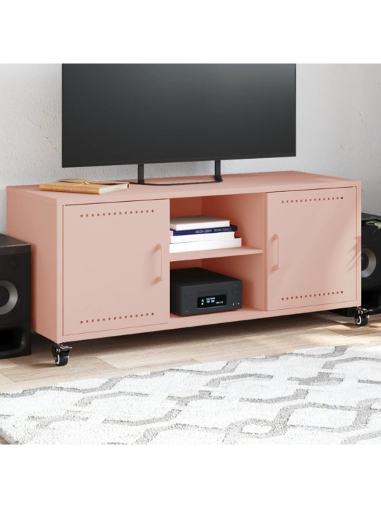 TV skříňka růžová 100,5 x 39 x 43,5 cm ocel