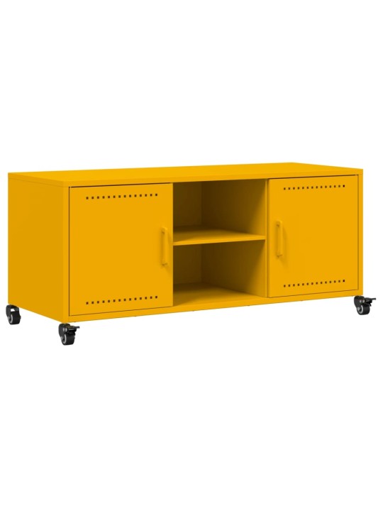 TV skříňka hořčicově žlutá 100,5 x 39 x 43,5 cm ocel