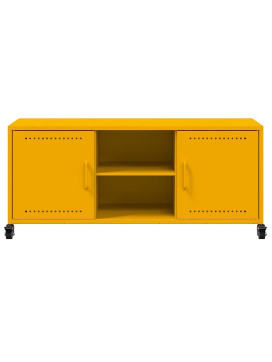 TV skříňka hořčicově žlutá 100,5 x 39 x 43,5 cm ocel