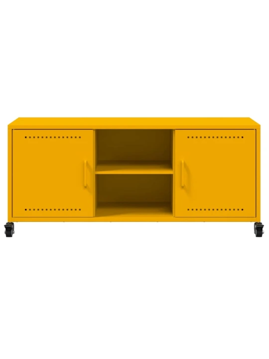 TV skříňka hořčicově žlutá 100,5 x 39 x 43,5 cm ocel