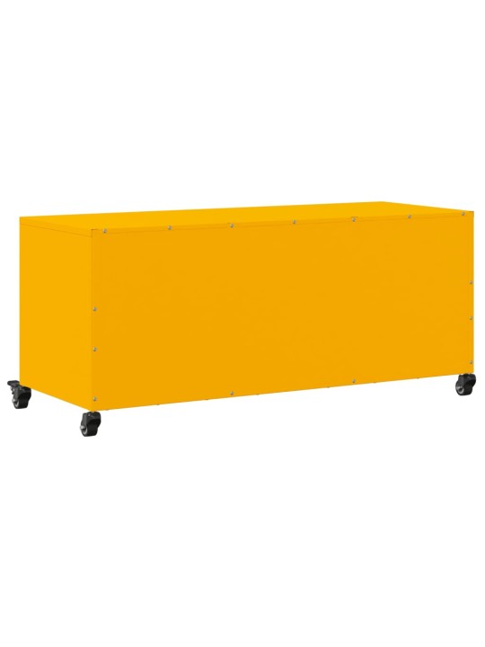TV skříňka hořčicově žlutá 100,5 x 39 x 43,5 cm ocel