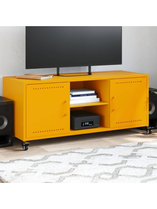 TV skříňka hořčicově žlutá 100,5 x 39 x 43,5 cm ocel