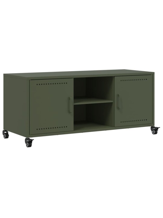 TV skříňka olivově zelená 100,5 x 39 x 43,5 cm ocel