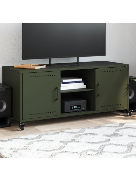TV skříňka olivově zelená 100,5 x 39 x 43,5 cm ocel