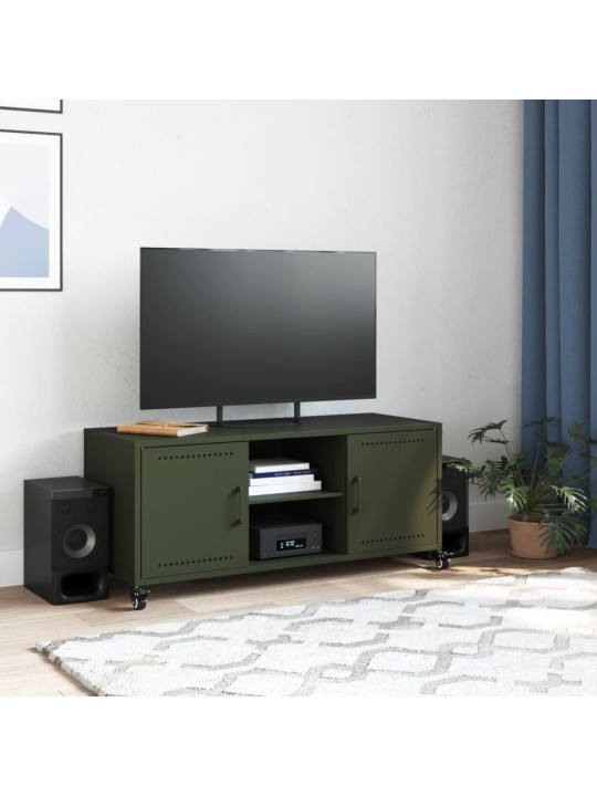 TV skříňka olivově zelená 100,5 x 39 x 43,5 cm ocel