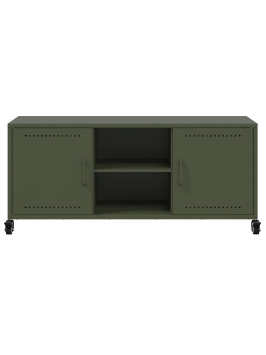 TV skříňka olivově zelená 100,5 x 39 x 43,5 cm ocel