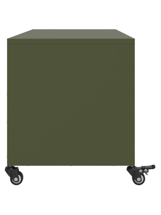 TV skříňka olivově zelená 100,5 x 39 x 43,5 cm ocel