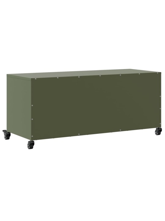 TV skříňka olivově zelená 100,5 x 39 x 43,5 cm ocel