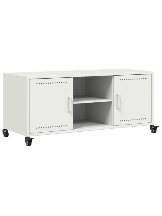 TV skříňka bílá 100,5 x 39 x 43,5 cm ocel