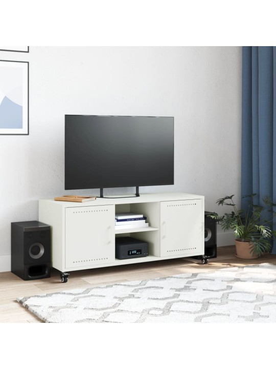 TV skříňka bílá 100,5 x 39 x 43,5 cm ocel
