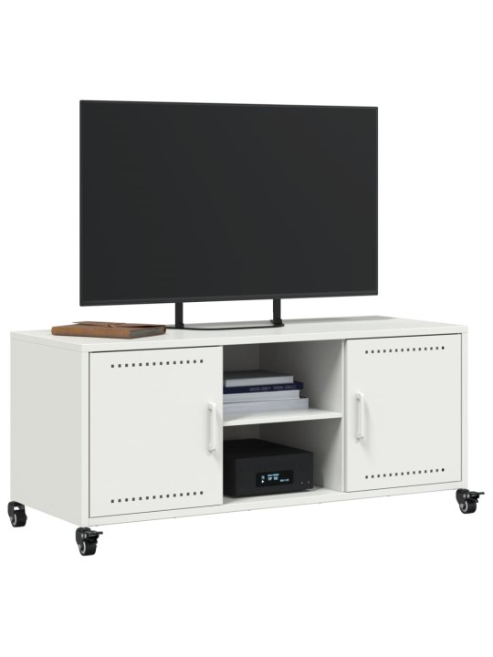 TV skříňka bílá 100,5 x 39 x 43,5 cm ocel