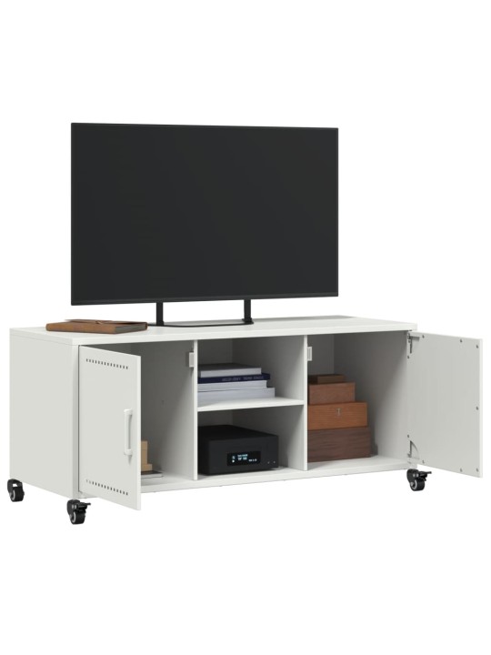 TV skříňka bílá 100,5 x 39 x 43,5 cm ocel