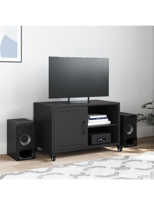 TV skříňka černá 68 x 39 x 43,5 cm ocel