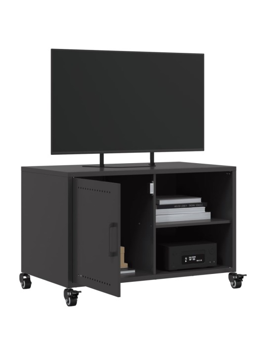 TV skříňka černá 68 x 39 x 43,5 cm ocel