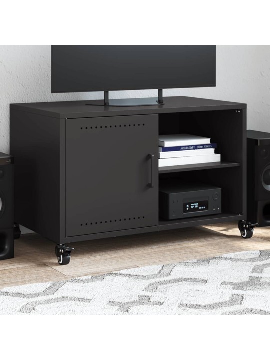 TV skříňka černá 68 x 39 x 43,5 cm ocel