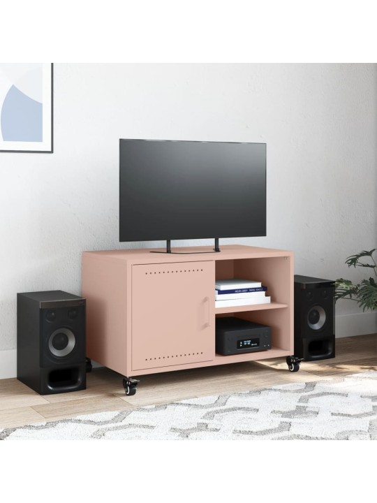 TV skříňka růžová 68 x 39 x 43,5 cm ocel