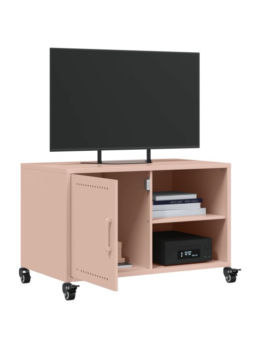 TV skříňka růžová 68 x 39 x 43,5 cm ocel