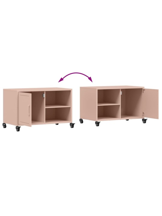 TV skříňka růžová 68 x 39 x 43,5 cm ocel