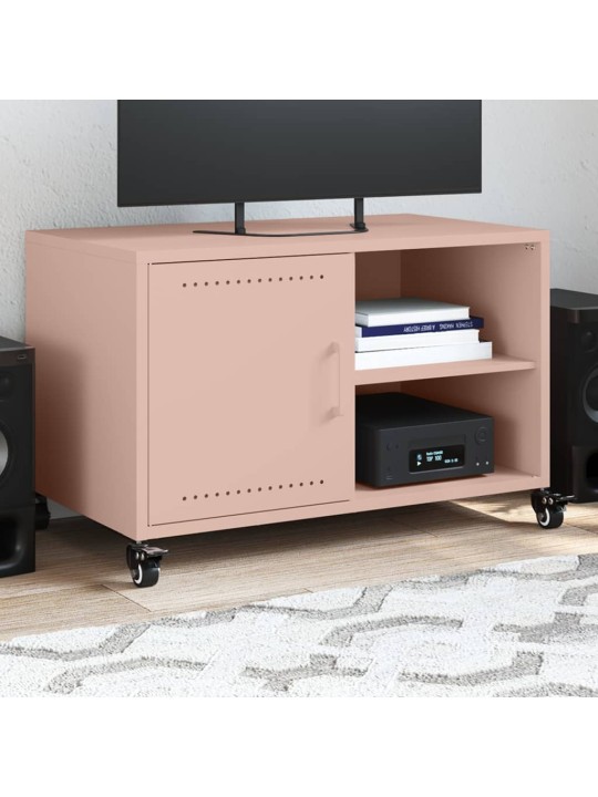 TV skříňka růžová 68 x 39 x 43,5 cm ocel