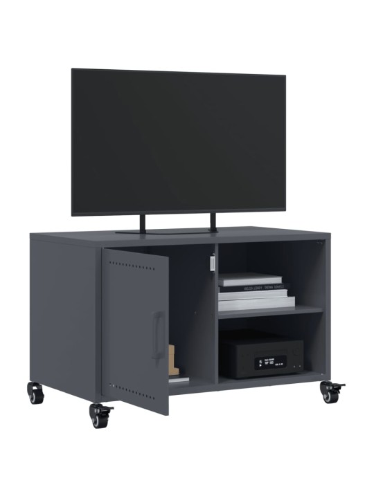 TV skříňka antracitová 68 x 39 x 43,5 cm ocel